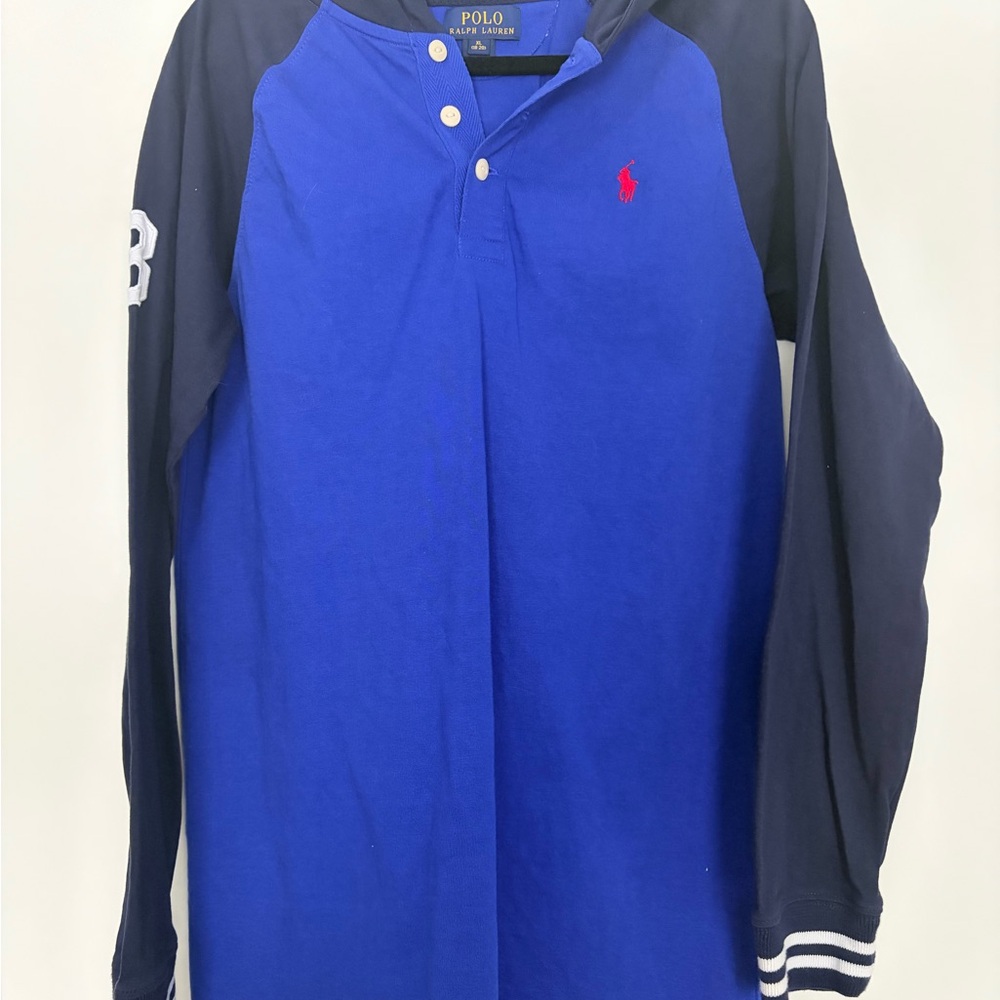Polo by Ralph Lauren Blue and Navy Kids Long Sleeve Shirt - Picture 1 of 7